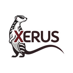 Meerkat logo with text Xerus animal wildlife
