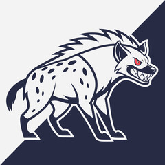 Aggressive hyena mascot with red eyes animal wildlife