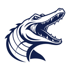 Aggressive Alligator Head Logo crocodile reptile