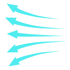 Fototapeta premium Dynamic Teal Arrows Graphic Movement and Direction Illustration