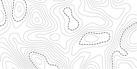 Abstract vector topographic map with isolines on white background
