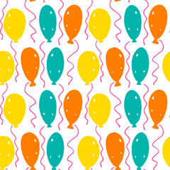 Seamless pattern with balloons. Vector illustration.