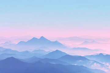 Fototapeta premium Pastel mountain range panorama