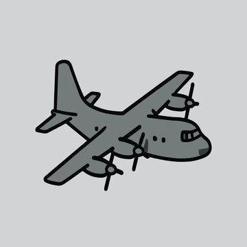 Simple illustration of a military transport aircraft in flight.