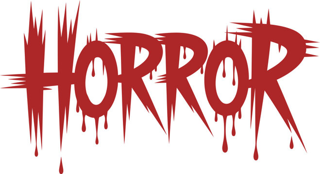 Red dripping horror text on white background font blood