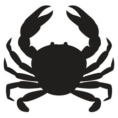 Crab Silhouette Vector Black Minimalist Marine Animal Design