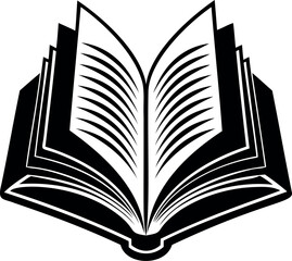 Iconic Illustration of an Opened Book Depicting Education and Knowledge Pursuit