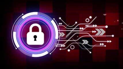 Cyber security and computer data protection with padlock symbol digital concept. Internet technology cyber security concept of protect and scan computer virus attack. - Powered by Adobe