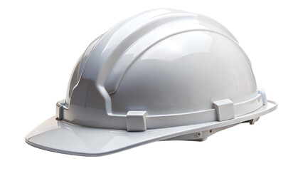 Fototapeta premium Closeup studio shot of a white hard hat, essential safety equipment for construction workers, isolated on transparent background
