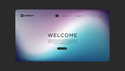 Modern website design template with welcome message and vibrant gradient background for a fresh feel