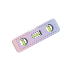 Pink and purple bubble level tool isolated on transparent background