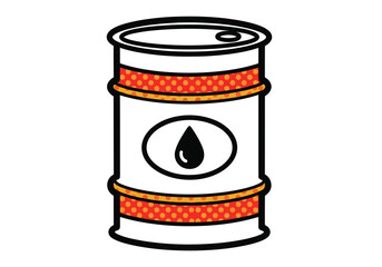 Vector illustration of illustration of an oil barrel with a drop symbol
