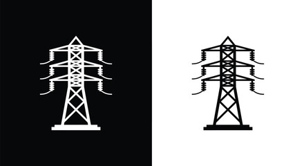 Electricity Tower Icon - Symbolizing Power Lines and Energy Distribution