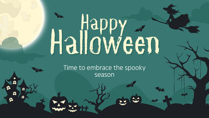 Eerie Halloween Night Background with Dark Sky