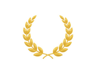 Golden laurel wreath emblem symbolizing victory, achievement, and timeless recognition on