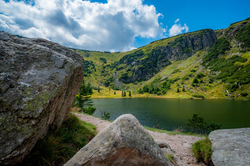 Lake among the mountains