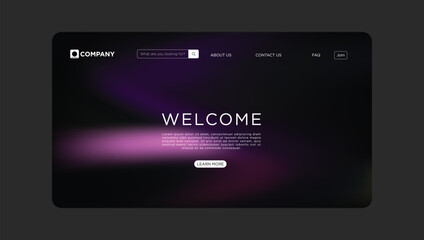 Clean modern website design template for business landing page with welcome message and search bar