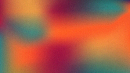 Vibrant rainbow, orange blue teal white psychedelic grainy gradient color flow wave on black background