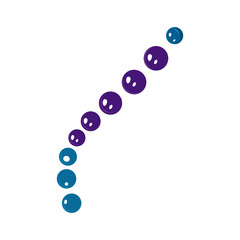 Abstract swirling pattern of purple and blue spheres in a clean design