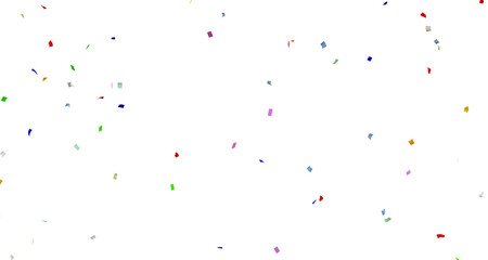 Multi Color Confetti Celebrations Party Background Design. Colorful confetti isolated on transparent background. Holiday effect, 3d Rendering Transparent Confeti.	