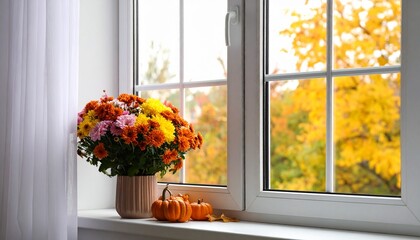 flowers in a window