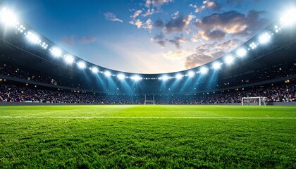 Fototapeta premium football field with spotlights