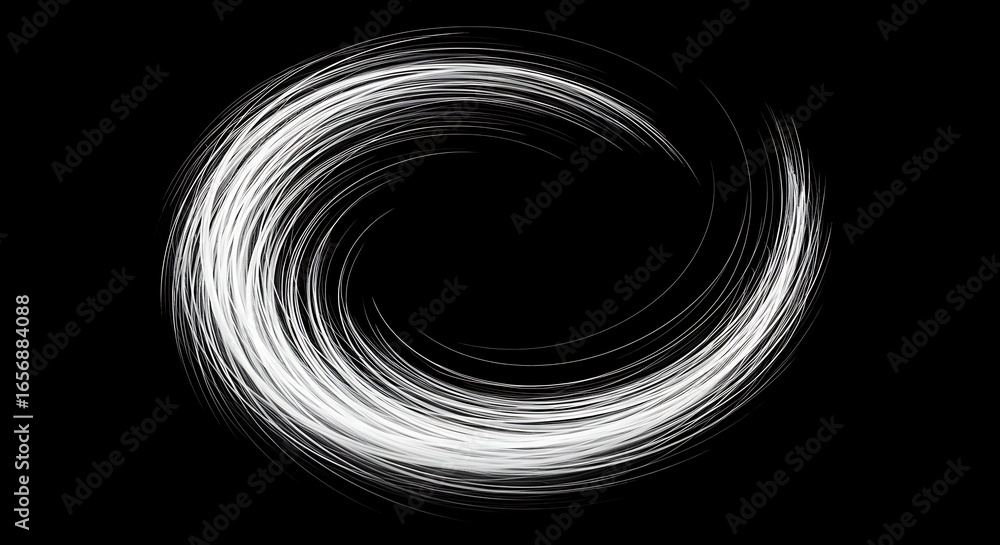 Poster abstract circular light pattern on black background modern artistic design