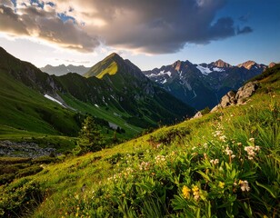 Fototapeta premium alpine meadow in the alps