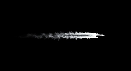 Obraz premium White Smoke Cloud on Black Background Abstract Smoke Effect