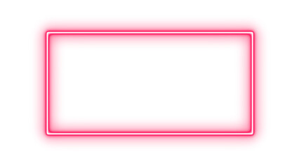 abstract glowing neon frame. Colorful neon rectangle frame mockup isolated on transparent background. Glowing neon border png 3d render. Design elements for digital art, posters, and graphics.