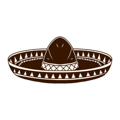 Classic Mexican Sombrero Hat with Decorative Geometric Patterns and Wide Brim