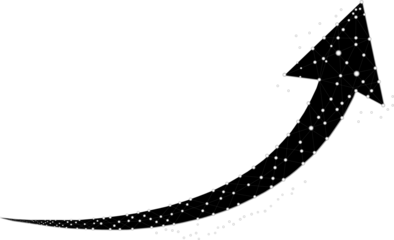 A curved arrow icon with a black and white line and white dots on a white background. Flat style. An arrow icon for your website, logo, app, and UI design. The arrow indicates a direction symbol.