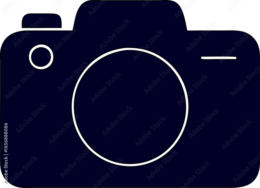 Poster camera icon isolated on transparent. vector flat design for digital media and ui.