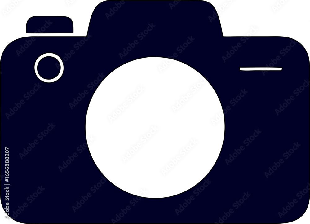 Poster vector camera icon with transparent background. clean outline design for tech projects.