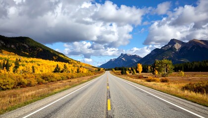 Naklejka premium Scenic autumn highway through mountains