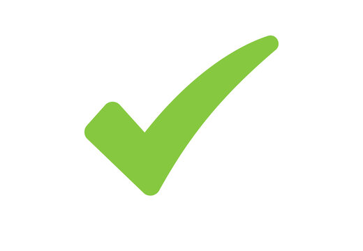 Simple standalone green tick mark for approval, success, or completion. Perfect for forms, tasks, and presentation designs
