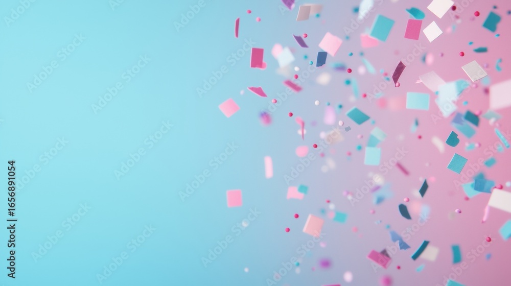 Poster gradient pastel backgrounds confetti copy space pastel pink gradient background with scattered color