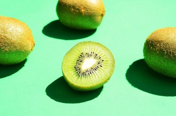 Fresh organic kiwi fruits