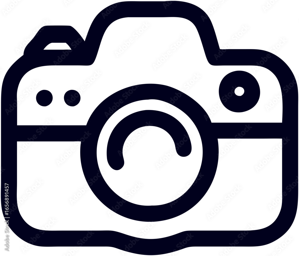 Poster vector photo camera icon. simple outline design in flat style for digital projects.