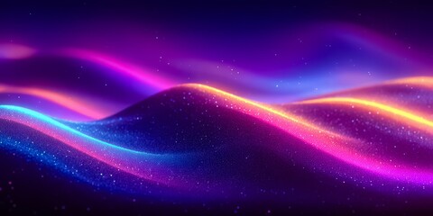 Fototapeta premium Colorful, swirling background with purple, blue, and yellow colors. The background is filled with small