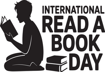Silhouette of boy reading a book for International Read a Book Day books
