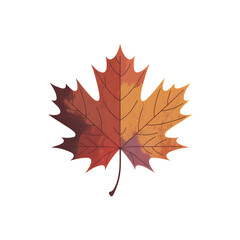 Obraz premium Stylized autumn maple leaf with deep shadow accent