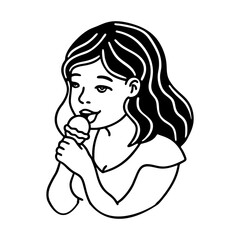 Girl eating ice cream