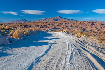 Lonely Road Through the Bolivian Highlands