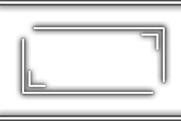 White frame with corner design isolated on transparent background for text