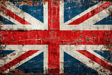 Fototapeta premium Grunge textured Union Jack flag with distressed vintage effect.