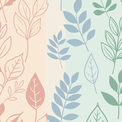 Fototapeta premium Delicate leaf and branch design with pastel color gradient. Abstract foliage pattern with soft, muted hues.