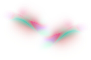 Abstract light effect with pink and green color isolated on transparent background