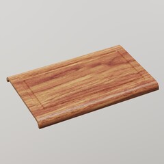 Simple wooden cutting board on gray background