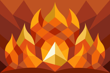 Abstract Geometric Fire with Bright Center flame background